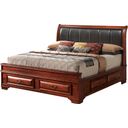 Glory Furniture G8850 Queen Upholstered Bed w/ Six Drawers in Cherry