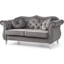The appearance of Glory Furniture Hollywood Dark Gray Loveseat designed by Glory in the transitional interior design. This dark gray piece of furniture was selected by 1StopBedrooms from Hollywood Collection to add a touch of cosiness and style into your home. Sku: G0660A-L Box 1;G0660A-L Box 2. Material: Wood.