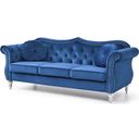 The appearance of Glory Furniture Hollywood Navy Blue Sofa designed by Glory in the transitional interior design. This navy blue piece of furniture  was selected by 1StopBedrooms from Hollywood Collection to add a touch of cosiness and style into your home. Sku: G0661A-S Box 1;G0661A-S Box 2. Material: Wood.