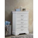 The appearance of Glory Furniture Lorana Silver Champagne Chest designed by Glory in the transitional interior design. This silver piece of furniture was selected by 1StopBedrooms from Lorana Collection to add a touch of cosiness and style into your home. Sku: G6590-CH-Chest. Material: Wood.