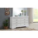 The appearance of Glory Furniture Lorana Silver Champagne Dresser designed by Glory in the transitional interior design. This silver piece of furniture was selected by 1StopBedrooms from Lorana Collection to add a touch of cosiness and style into your home. Sku: G6590-D-Dresser. Material: Wood.