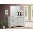 The appearance of Glory Furniture Madison Mirror In Silver Champagne designed by Glory in the modern / contemporary interior design. This silver piece of furniture  was selected by 1StopBedrooms from Madison Collection to add a touch of cosiness and style into your home. Sku: G6600-M. Material: Wood.
