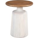 The appearance of Goblet Side Table In Brown and White designed by Zuo Modern in the modern / contemporary interior design. This white/brown piece of furniture  was selected by 1StopBedrooms from Goblet Collection to add a touch of cosiness and style into your home. Sku: 110734. Material: Mango Wood.