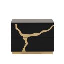 The appearance of Goldsberg Nightstand In Black and Gold designed by Furniture of America in the modern / contemporary interior design. This black/gold piece of furniture was selected by 1StopBedrooms from Goldsberg Collection to add a touch of cosiness and style into your home. Sku: FM7425BK-N. Material: Pine Wood.