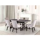 The appearance of Gosport Dining Table In Black designed by Furniture of America in the transitional interior design. This black piece of furniture was selected by 1StopBedrooms from Gosport Collection to add a touch of cosiness and style into your home. Sku: FM3200BK-T. Table Top Shape: Rectangular. Material: Solid Wood. Size: 41" x 78".