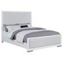 Gracemont 57-Inch Queen Panel Bed In White and Grey