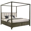 Gran Park Queen Canopy Bed In Dark Cocoa and Beige