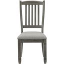 The appearance of Granby Antique Gray Side Chair Set Of 2 designed by Homelegance in the transitional interior design. This gray piece of furniture was selected by 1StopBedrooms from Granby Collection to add a touch of cosiness and style into your home. Sku: 5627GYS. Material: Textured.