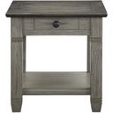 The appearance of Granby Coffee And Antique Gray End Table designed by Homelegance in the transitional interior design. This gray piece of furniture was selected by 1StopBedrooms from Granby Collection to add a touch of cosiness and style into your home. Sku: 5627GY-04. Material: Rubberwood.
