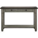 The appearance of Granby Coffee And Antique Gray Sofa Table designed by Homelegance in the transitional interior design. This gray piece of furniture was selected by 1StopBedrooms from Granby Collection to add a touch of cosiness and style into your home. Sku: 5627GY-05. Material: Rubberwood.
