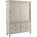 The appearance of Grand Bay Media Wardrobe designed by American Drew in the traditional interior design. This white piece of furniture was selected by 1StopBedrooms from Grand Bay Collection to add a touch of cosiness and style into your home. Sku: 016-270;016-271. Material: Wood.