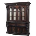 Grand Estates China Hutch Cabinet in Cinnamon and Weathered Black