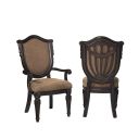 Grand Estates Upholstered Dining Arm Chair Set of 2 in Cinnamon and Weathered Black