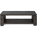 The appearance of Grasson Lane Brown Outdoor Rectangular Cocktail Table designed by Signature Design by Ashley in the modern / contemporary interior design. This brown piece of furniture was selected by 1StopBedrooms from Grasson Lane Collection to add a touch of cosiness and style into your home. Sku: P783-701. Material: Metal. Table Top Shape: Rectangular.
