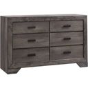 The appearance of Grayson Grey Oak Dresser designed by Picket House in the rustic / southwestern interior design. This brown piece of furniture  was selected by 1StopBedrooms from Grayson Collection to add a touch of cosiness and style into your home. Sku: NH100DR. Material: Wood.