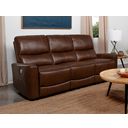 The appearance of Greenfield Upholstered Power Reclining Sofa Saddle Brown designed by Coaster in the modern / contemporary interior design. This saddle brown piece of furniture was selected by 1StopBedrooms from Greenfield Collection to add a touch of cosiness and style into your home. Sku: 610264P. Material: Upholstered.