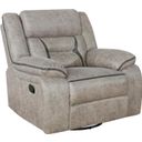 The appearance of Greer Upholstered Tufted Back Glider Recliner designed by Coaster in the transitional interior design. This taupe piece of furniture was selected by 1StopBedrooms from Greer Collection to add a touch of cosiness and style into your home. Sku: 651353. Material: Upholstered.