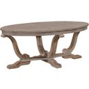 The appearance of Greystone Mill Stone Whitewash Oval Cocktail Table designed by Liberty in the transitional interior design. This brown piece of furniture  was selected by 1StopBedrooms from Greystone Collection to add a touch of cosiness and style into your home. Sku: 154-OT1010. Material: Wood.