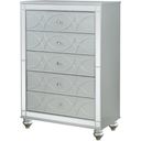 The appearance of Gunnison 5-drawer Chest Silver Metallic designed by Coaster in the glam interior design. This silver metallic piece of furniture  was selected by 1StopBedrooms from Gunnison Collection to add a touch of cosiness and style into your home. Sku: 223215. Material: Wood.