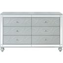 The appearance of Gunnison 6-drawer Dresser Silver Metallic designed by Coaster in the glam interior design. This silver metallic piece of furniture  was selected by 1StopBedrooms from Gunnison Collection to add a touch of cosiness and style into your home. Sku: 223213. Material: Wood.