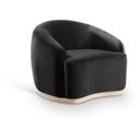 The appearance of Gustavo Velvet Upholstered Chair In Black and Natural designed by Meridian in the modern / contemporary interior design. This black and natural piece of furniture was selected by 1StopBedrooms from Gustavo Collection to add a touch of cosiness and style into your home. Sku: 44081Black-C. Material: Velvet.