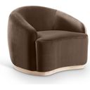 The appearance of Gustavo Velvet Upholstered Chair In Brown and Natural designed by Meridian in the modern / contemporary interior design. This brown and natural piece of furniture was selected by 1StopBedrooms from Gustavo Collection to add a touch of cosiness and style into your home. Sku: 44081Brown-C. Material: Velvet.