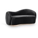 The appearance of Gustavo 72.5 Inch Velvet Upholstered Loveseat In Black and Natural designed by Meridian in the modern / contemporary interior design. This black and natural piece of furniture was selected by 1StopBedrooms from Gustavo Collection to add a touch of cosiness and style into your home. Sku: 44081Black-L. Material: Velvet.