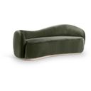 Gustavo 92.5 Inch Velvet Upholstered Sofa In Green and Natural