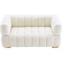 The appearance of Gwen Velvet Loveseat In Cream designed by Meridian in the modern / contemporary interior design. This cream piece of furniture was selected by 1StopBedrooms from Gwen Collection to add a touch of cosiness and style into your home. Sku: 670Cream-L. Material: Velvet.
