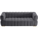 The appearance of Gwen Velvet Sofa In Grey designed by Meridian in the modern / contemporary interior design. This grey piece of furniture was selected by 1StopBedrooms from Gwen Collection to add a touch of cosiness and style into your home. Sku: 670Grey-S. Material: Velvet.