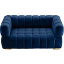 The appearance of Gwen Velvet Loveseat In Navy designed by Meridian in the modern / contemporary interior design. This navy piece of furniture was selected by 1StopBedrooms from Gwen Collection to add a touch of cosiness and style into your home. Sku: 670Navy-L. Material: Velvet.