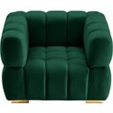 The appearance of Gwen Velvet Chair In Green designed by Meridian in the modern / contemporary interior design. This green piece of furniture was selected by 1StopBedrooms from Gwen Collection to add a touch of cosiness and style into your home. Sku: 670Green-C. Material: Velvet.