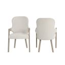 Gwendolyn Upholstered Arm Chair Set of 2 In Cerused Taupe