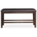 The appearance of Haddigan Counter Height Dining Bench In Dark Brown designed by Signature Design by Ashley in the transitional interior design. This dark brown piece of furniture was selected by 1StopBedrooms from Haddigan Collection to add a touch of cosiness and style into your home. Sku: D596-09. Material: Leather Match.