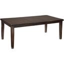 The appearance of Haddigan Dark Brown Rectangular Extendable Dining Table designed by Signature Design by Ashley in the transitional interior design. This dark brown piece of furniture was selected by 1StopBedrooms from Haddigan Collection to add a touch of cosiness and style into your home. Sku: D596-35. Material: Wood. Table Top Shape: Rectangular. Size: 78" x 42".