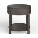 The appearance of Hadleigh Round End Table In Coffee Bean designed by Magnussen in the transitional interior design. This coffee bean piece of furniture  was selected by 1StopBedrooms from Hadleigh Collection to add a touch of cosiness and style into your home. Sku: T5711-05. Material: Oak Veneer.