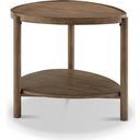 The appearance of Hadleigh Shaped Accent End Table designed by Magnussen in the transitional interior design. This honey piece of furniture  was selected by 1StopBedrooms from Hadleigh Collection to add a touch of cosiness and style into your home. Sku: T5558-34. Material: Oak Veneer.