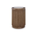 The appearance of Hadonna End Table In Brown designed by Signature Design by Ashley in the transitional interior design. This brown piece of furniture  was selected by 1StopBedrooms from Hadonna Collection to add a touch of cosiness and style into your home. Sku: T658-6. Material: Wood.