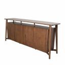 The appearance of Hadsten 4-Door Sideboard In Rich Walnut designed by Furniture of America in the transitional interior design. This rich walnut piece of furniture  was selected by 1StopBedrooms from Hadsten Collection to add a touch of cosiness and style into your home. Sku: FM30004WN-SV-1;FM30004WN-SV-2. Material: Solid Rubberwood.
