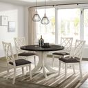 The appearance of Haleigh Round Dining Table In Antique White and Dark Walnut designed by Furniture of America in the transitional interior design. This antique white and dark walnut piece of furniture was selected by 1StopBedrooms from Haleigh Collection to add a touch of cosiness and style into your home. Sku: CM3491RT-1;CM3491RT-2. Table Top Shape: Round. Material: Wood. Size: 47".