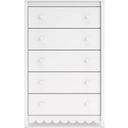 The appearance of Hallityn Chest of Drawers In White designed by Signature Design by Ashley in the transitional interior design. This white piece of furniture  was selected by 1StopBedrooms from Hallityn Collection to add a touch of cosiness and style into your home. Sku: EB1810-245. Material: Wood.