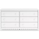The appearance of Hallityn Dresser In White designed by Signature Design by Ashley in the transitional interior design. This white piece of furniture  was selected by 1StopBedrooms from Hallityn Collection to add a touch of cosiness and style into your home. Sku: EB1810-231. Material: Wood.
