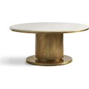 Halo Cocktail Table In Antique Brass and White