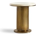 Halo Side Table In Antique Brass and White