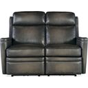 The appearance of Hamilton Power Loveseat with Power Headrest In Grey designed by Hooker in the traditional interior design. This grey piece of furniture  was selected by 1StopBedrooms from SS Collection to add a touch of cosiness and style into your home. Sku: SS116-PHZ2-095. Material: Leather.
