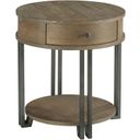 The appearance of Hamilton Round Chairside Table In Cinnamon designed by Hammary in the transitional interior design. This cinnamon piece of furniture  was selected by 1StopBedrooms from Hamilton Collection to add a touch of cosiness and style into your home. Sku: 954-918. Material: Wood.