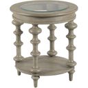 The appearance of Hamilton Round End Table In Timberwolf designed by Hammary in the transitional interior design. This timberwolf piece of furniture  was selected by 1StopBedrooms from Hamilton Collection to add a touch of cosiness and style into your home. Sku: 370-918. Material: Wood.