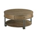 The appearance of Hamilton Round Lift Top Coffee Table In Cinnamon designed by Hammary in the transitional interior design. This cinnamon piece of furniture  was selected by 1StopBedrooms from Hamilton Collection to add a touch of cosiness and style into your home. Sku: 954-911. Material: Wood.
