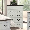 The appearance of Hampstead Chest In White and Dark Brown designed by Furniture of America in the modern / contemporary interior design. This white/dark brown piece of furniture was selected by 1StopBedrooms from Hampstead Collection to add a touch of cosiness and style into your home. Sku: FM79014WH-C. Material: Solid Wood.
