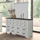 The appearance of Hampstead Dresser In White and Dark Brown designed by Furniture of America in the modern / contemporary interior design. This white/dark brown piece of furniture was selected by 1StopBedrooms from Hampstead Collection to add a touch of cosiness and style into your home. Sku: FM79014WH-D. Material: Solid Wood.